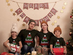 Joy, Love, Peace, Believe Christmas ( Your Surname name) 2023: Personalised Family Christmas T-Shirt (Short Sleeve)