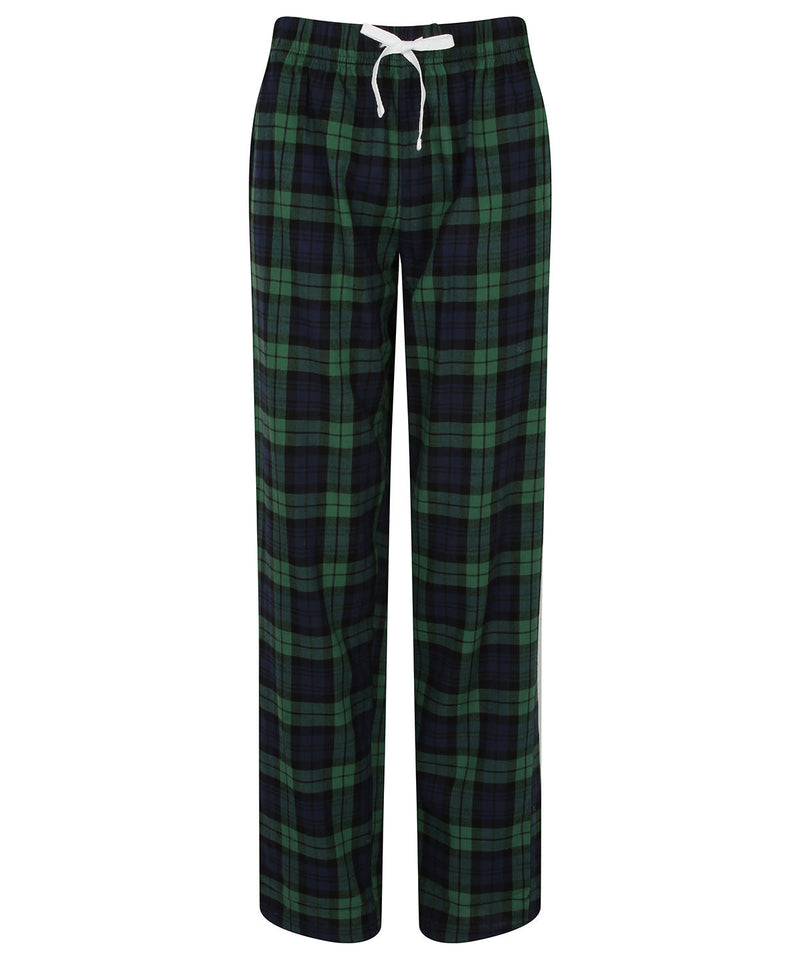 Kids Supersoft Checked Loungewear Bottoms - Navy/Green Family Christmas Matching lounge bottom