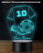 Football Soccer T -Shirt Jersey Personalized 3D Lamp Acrylic Led Light | Kids Gift