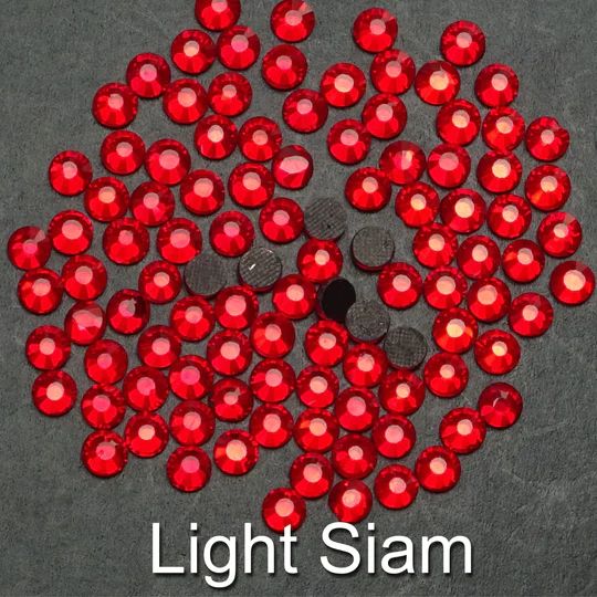 LIGHT RED (SIAM) - HOTFIX Iron on Premium Quality Rhinestones