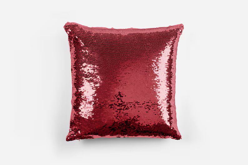 Custom Gorgeous Personalised Sequin Reversible Pillow Cushion Cover/ Magic Cushion Cover Reveal Photo/Text Printed Gift Custom Pillow Pillowcase Stylish Sequin Gift