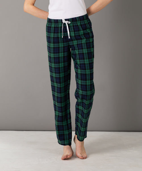 Women's Supersoft Checked Loungewear Bottoms - Navy/Green Family Christmas Matching lounge bottom