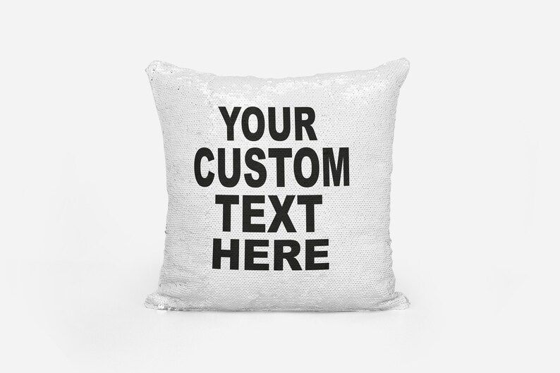 Custom Gorgeous Personalised Sequin Reversible Pillow Cushion Cover/ Magic Cushion Cover Reveal Photo/Text Printed Gift Custom Pillow Pillowcase Stylish Sequin Gift