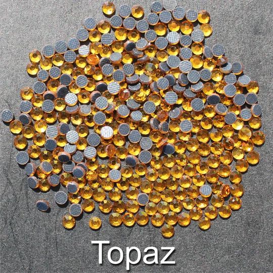 GOLD (Topaz)- HOTFIX Iron on Premium Quality Rhinestones