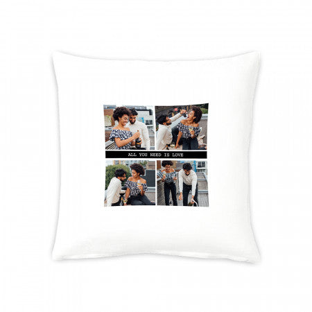 16" 4 Photos and Text Cushion