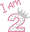 I am 2 Children's Birthday - Personalised Children's Birthday Age with Crown, Reo-Blingz sparkling Crystal design T-Shirt