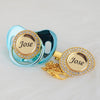 MIYOCAR Personalized any name can make gold bling pacifier and pacifier clip BPA free dummy bling unique design P8